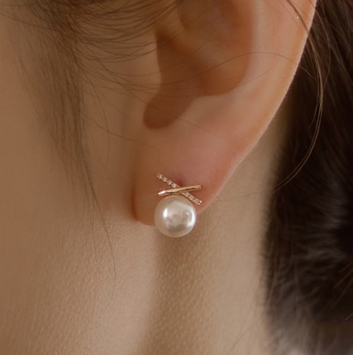 [김희애착용] 14k post 볼리아 진주 귀걸이