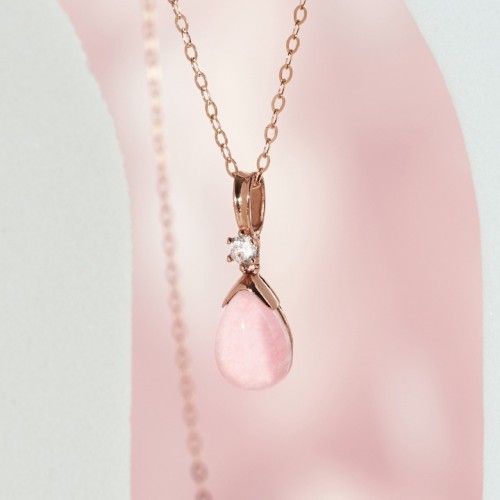 14k 아망떼 장미수정 목걸이